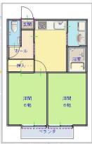 菊川市神尾アパート 間取り図画像