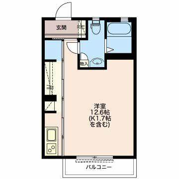 菊川市西方アパート 間取り図画像
