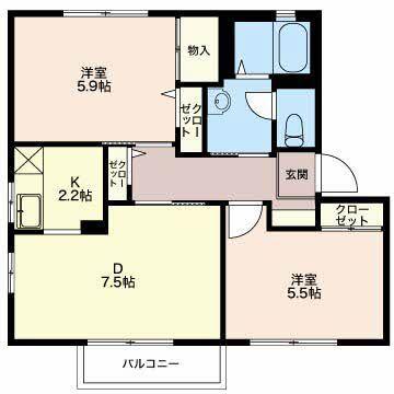 掛川市浜川新田アパート 間取り図画像