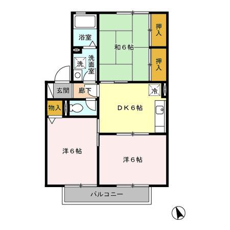 藤枝市瀬古アパート 間取り図画像
