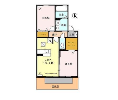 掛川市上張アパート 間取り図画像
