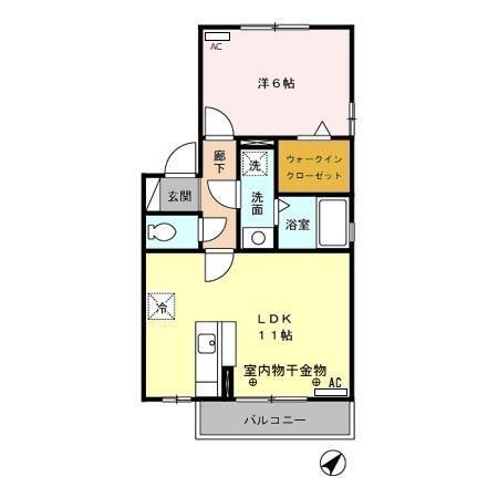 袋井市愛野南アパート 間取り図画像