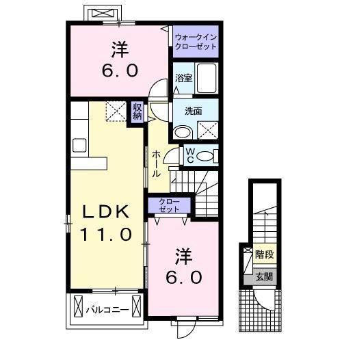 袋井市堀越アパート 間取り図画像