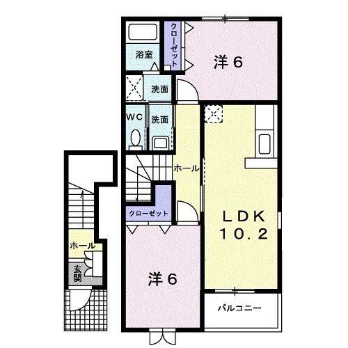 袋井市山科アパート 間取り図画像