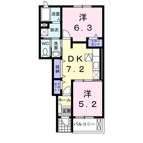 菊川市加茂アパート 間取り図画像