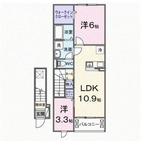 掛川市中宿アパート 間取り図画像