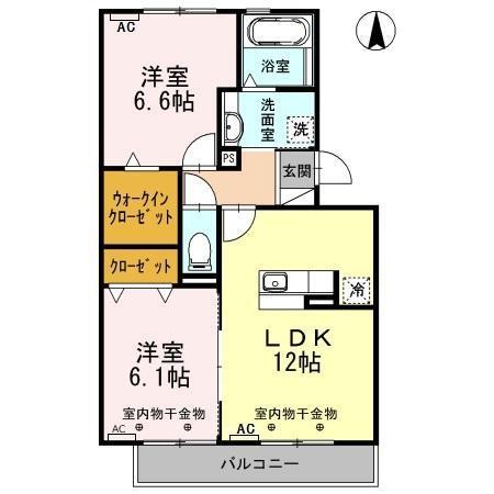 菊川市下平川アパート 間取り図画像