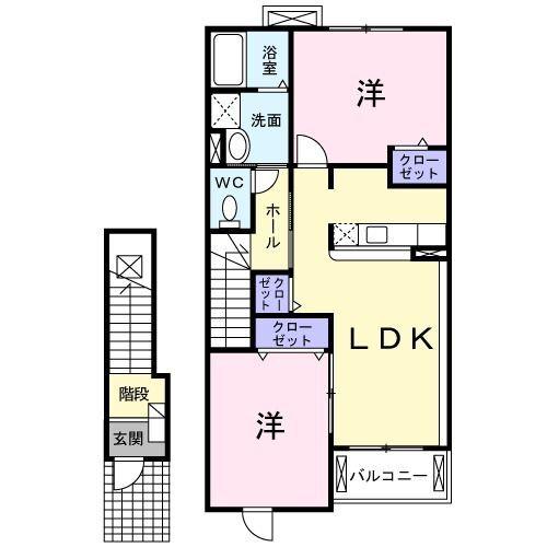 袋井市新堀アパート 間取り図画像