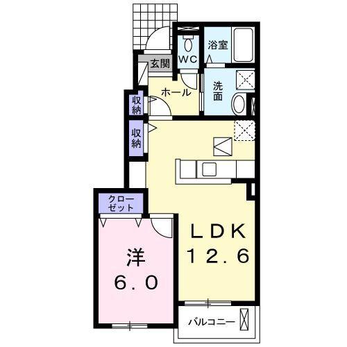 袋井市愛野アパート 間取り図画像