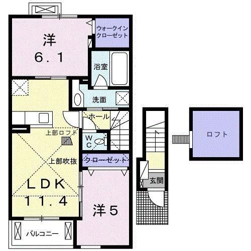 掛川市大池アパート 間取り図画像