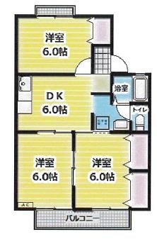 藤枝市志太アパート 間取り図画像