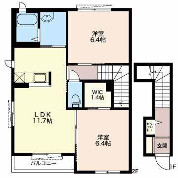 島田市金谷根岸町アパート 間取り図画像