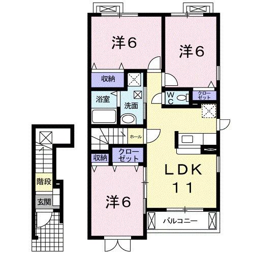 焼津市浜当目アパート 間取り図画像