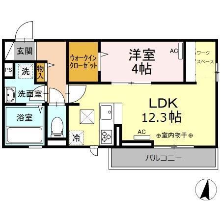 磐田市三ケ野台アパート 間取り図画像