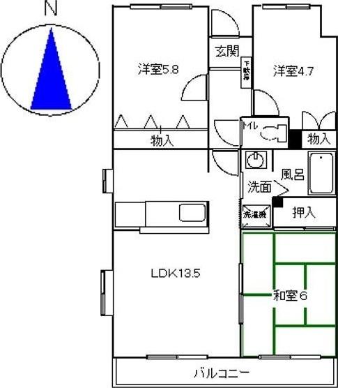 藤枝市田沼マンション 間取り図画像