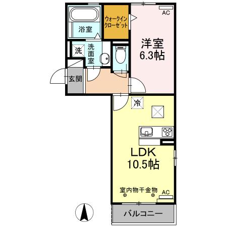 藤枝市高柳アパート 間取り図画像