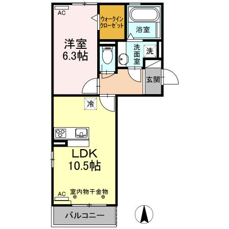 藤枝市高柳アパート 間取り図画像