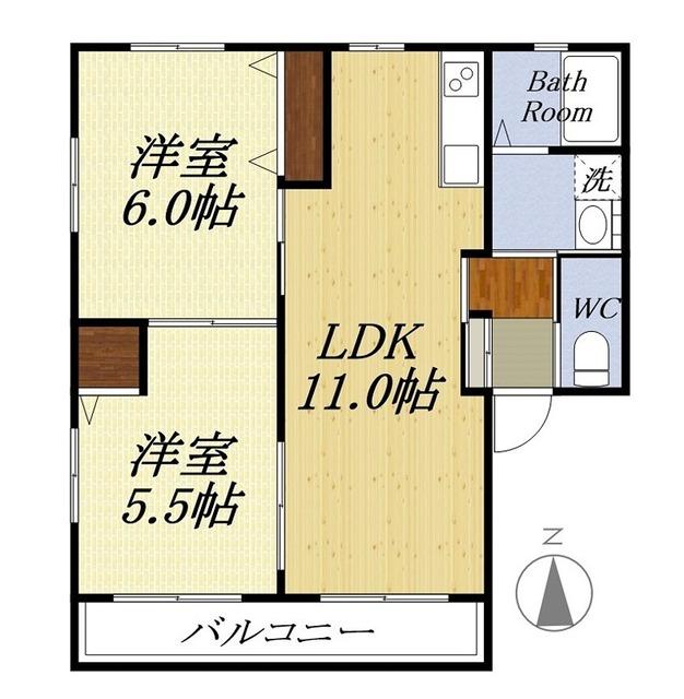 袋井市上山梨アパート 間取り図画像