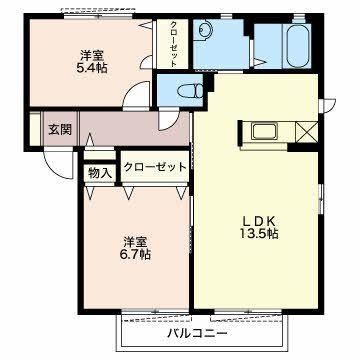 掛川市下垂木アパート 間取り図画像