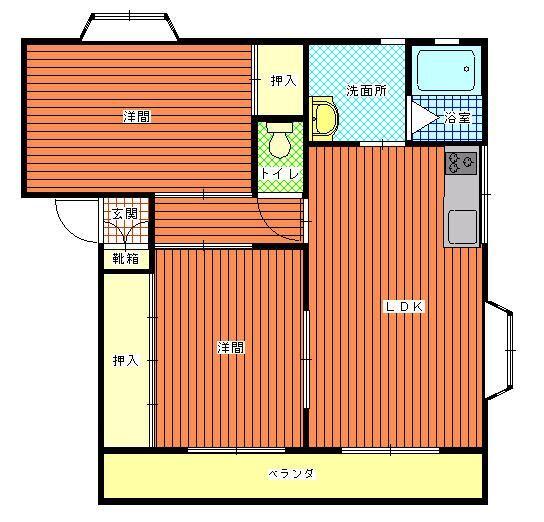 袋井市広岡アパート 間取り図画像