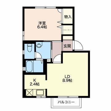 菊川市西方アパート 間取り図画像