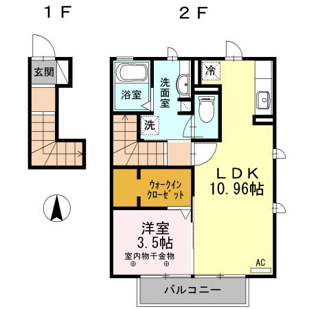 藤枝市瀬戸新屋アパート 間取り図画像