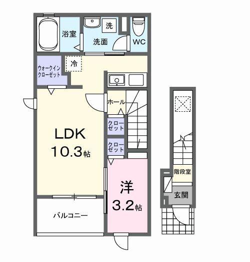 磐田市見付アパート 間取り図画像
