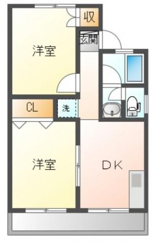 藤枝市音羽町アパート 間取り図画像