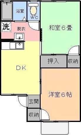 袋井市久能アパート 間取り図画像