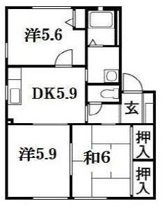 掛川市大坂アパート 間取り図画像