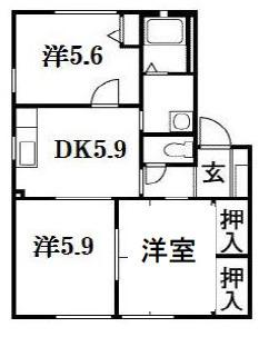 掛川市大坂アパート 間取り図画像