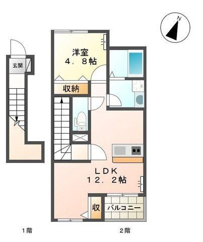 磐田市三ケ野台アパート 間取り図画像