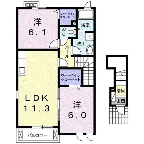 掛川市沖之須アパート 間取り図画像