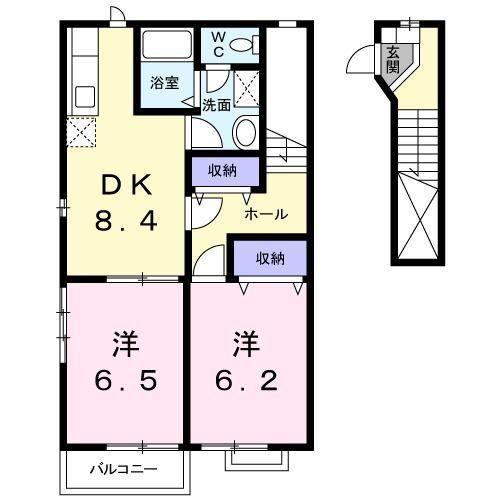 袋井市久能アパート 間取り図画像