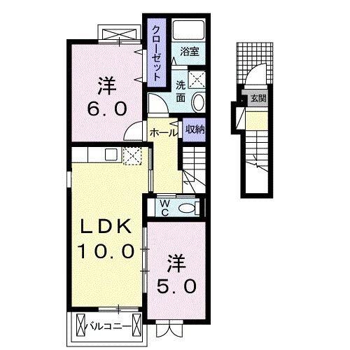 菊川市本所アパート 間取り図画像