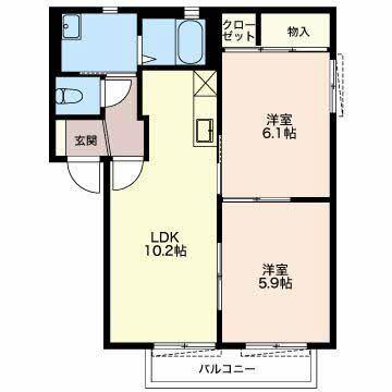 島田市旭アパート 間取り図画像