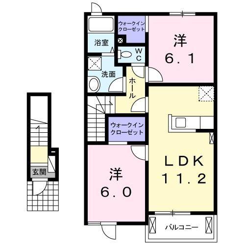 御前崎市池新田アパート 間取り図画像