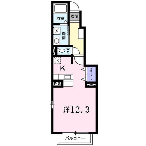 菊川市朝日アパート 間取り図画像