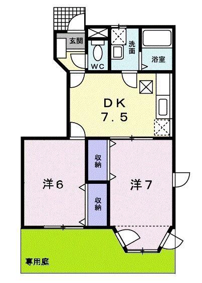掛川市本所アパート 間取り図画像