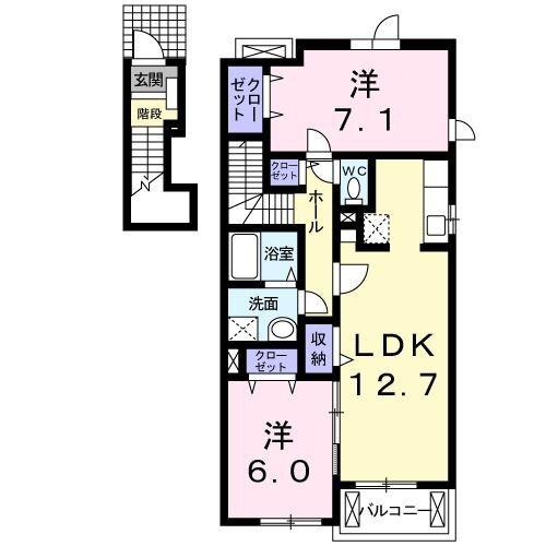 袋井市新堀アパート 間取り図画像
