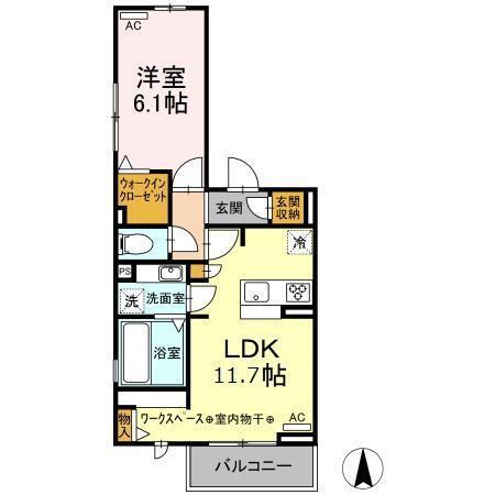 磐田市国府台アパート 間取り図画像