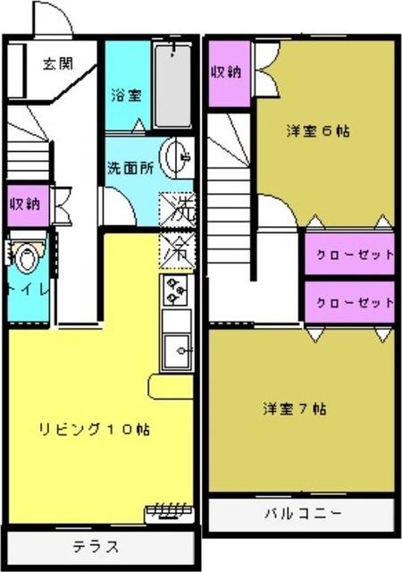 掛川市葛川アパート 間取り図画像