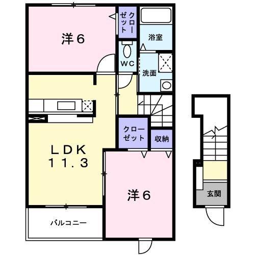 磐田市明ケ島原アパート 間取り図画像