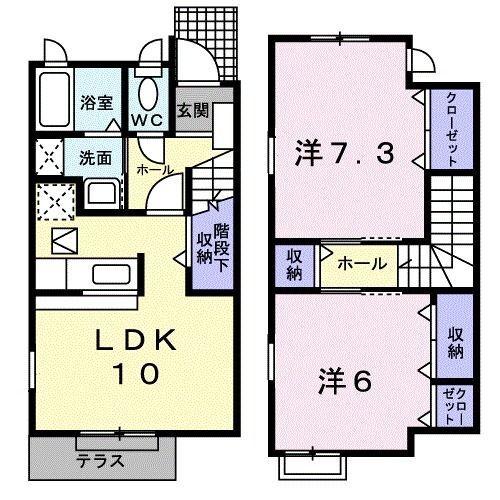 磐田市水堀アパート 間取り図画像