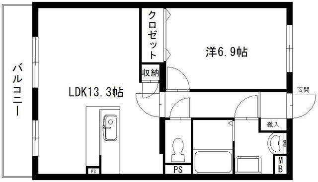 掛川市長谷アパート 間取り図画像