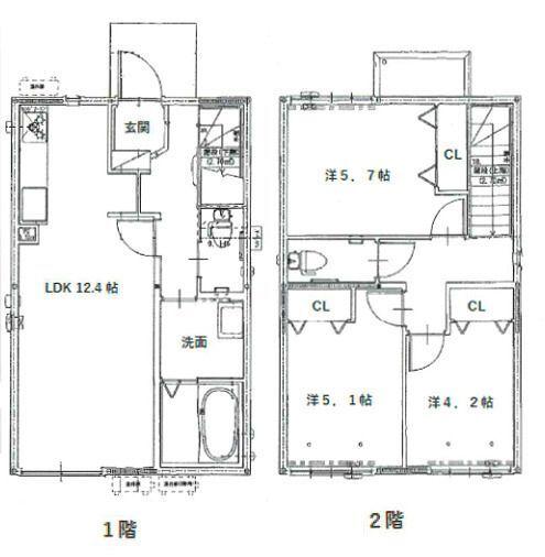 焼津市西小川一戸建 間取り図画像