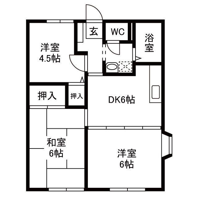 焼津市一色アパート 間取り図画像