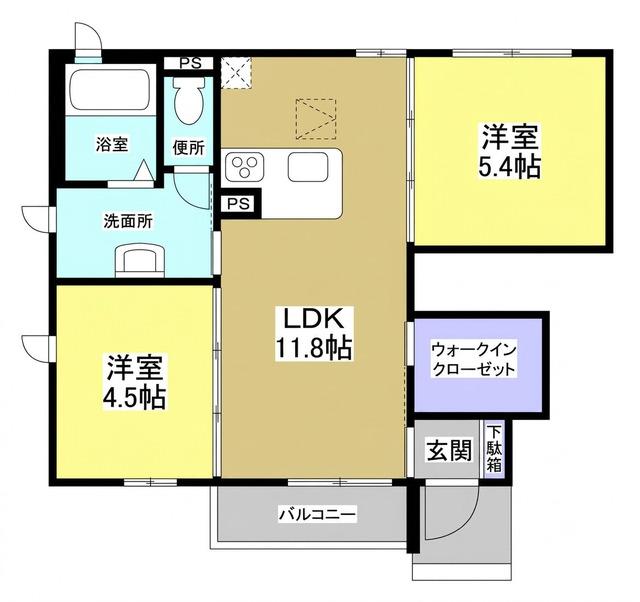 磐田市高見丘アパート 間取り図画像