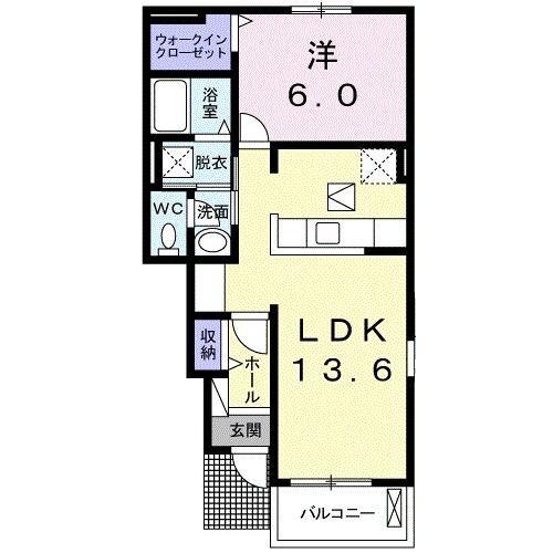 磐田市国府台アパート 間取り図画像