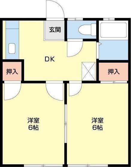 菊川市高橋アパート 間取り図画像